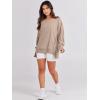 imageANRABESS Womens Oversized Sweatshirts Crew Neck Long Sleeve Shirts Casual Loose Slit 2025 Fall Outfits Y2K Teen Girls ClothesKhaki