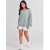 imageANRABESS Womens Oversized Sweatshirts Crew Neck Long Sleeve Shirts Casual Loose Slit 2025 Fall Outfits Y2K Teen Girls ClothesLight Green