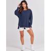 imageANRABESS Womens Oversized Sweatshirts Crew Neck Long Sleeve Shirts Casual Loose Slit 2025 Fall Outfits Y2K Teen Girls ClothesNavy Blue