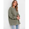 imageANRABESS Womens Oversized Sweatshirts Crewneck Corduroy Side Slit Pullover Sweaters 2025 Fall Long Sleeve Tunic Tops OutfitsAmry Green