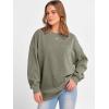 imageANRABESS Womens Oversized Sweatshirts Crewneck Corduroy Side Slit Pullover Sweaters 2025 Fall Long Sleeve Tunic Tops OutfitsAmry Green