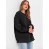 imageANRABESS Womens Oversized Sweatshirts Crewneck Corduroy Side Slit Pullover Sweaters 2025 Fall Long Sleeve Tunic Tops OutfitsBlack