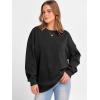 imageANRABESS Womens Oversized Sweatshirts Crewneck Corduroy Side Slit Pullover Sweaters 2025 Fall Long Sleeve Tunic Tops OutfitsBlack