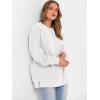 imageANRABESS Womens Oversized Sweatshirts Crewneck Corduroy Side Slit Pullover Sweaters 2025 Fall Long Sleeve Tunic Tops OutfitsWhite