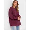 imageANRABESS Womens Oversized Sweatshirts Crewneck Corduroy Side Slit Pullover Sweaters 2025 Fall Long Sleeve Tunic Tops OutfitsWine Red