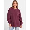 imageANRABESS Womens Oversized Sweatshirts Crewneck Corduroy Side Slit Pullover Sweaters 2025 Fall Long Sleeve Tunic Tops OutfitsWine Red