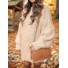 imageANRABESS Womens Sweater Dress Oversized Cable Knit Chunky Long Sleeve Short Dresses 2025 Fall Outfits Vacation Winter ClothesApricot