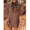 imageANRABESS Womens Sweater Dress Oversized Cable Knit Chunky Long Sleeve Short Dresses 2025 Fall Outfits Vacation Winter ClothesBrown