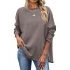 imageANRABESS 2025 Fall Fashion Sweatshirt for Women Raw Edges Long Sleeve Shirts Crewneck Loose Fit Curve Hem Pullover TopsCamel
