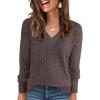 imageANRABESS Long Sleeve Shirts for Women V Neck Casual Fall Tops Loose Fit Lightweight Sweaters Tunic Fashion 2025 ClothesDeep Brown