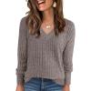 imageANRABESS Long Sleeve Shirts for Women V Neck Casual Fall Tops Loose Fit Lightweight Sweaters Tunic Fashion 2025 ClothesDeep Coffee