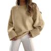 imageANRABESS Womens Oversized Sweaters 2025 Long Sleeve Fuzzy Knit Casual Chunky Pullover Sweater Fall Outfits ClothesLight Khaki