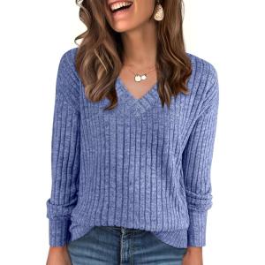 imageANRABESS Long Sleeve Shirts for Women V Neck Casual Fall Tops Loose Fit Lightweight Sweaters Tunic Fashion 2025 ClothesNavy Blue