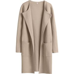 imageANRABESS Womens Cardigan Sweater Open Front Knit Long Coatigan Dressy Casual Jacket Coat 2025 Fall Outfits Classy ClothesBright Tan