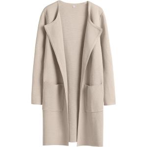 imageANRABESS Womens Cardigan Sweater Open Front Knit Long Coatigan Dressy Casual Jacket Coat 2025 Fall Outfits Classy ClothesLight Khaki