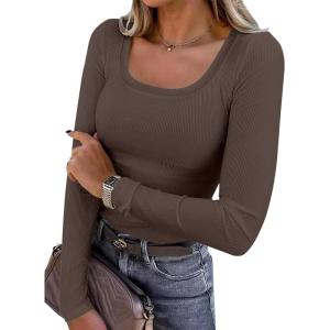imageANRABESS Womens Long Sleeve Tops Scoop Neck Rib Knit Shirts Slim Fitted Basic Tee Teen Girl 2025 Fall Outfits Trendy ClothesCoffee