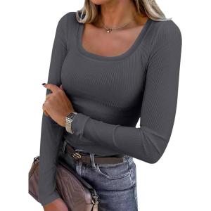 imageANRABESS Womens Long Sleeve Tops Scoop Neck Rib Knit Shirts Slim Fitted Basic Tee Teen Girl 2025 Fall Outfits Trendy ClothesDeep Grey