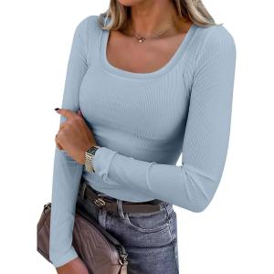 imageANRABESS Womens Long Sleeve Tops Scoop Neck Rib Knit Shirts Slim Fitted Basic Tee Teen Girl 2025 Fall Outfits Trendy ClothesGrey Blue