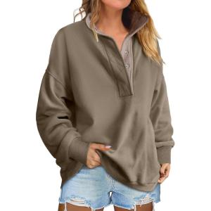 imageANRABESS Womens Oversized Sweatshirt Long Sleeve Henley Pullover Tops 2025 Fall Casual Button Up Loose Fit Teen Girls OutfitsBrown