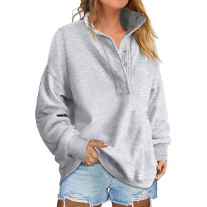 imageANRABESS Womens Oversized Sweatshirt Long Sleeve Henley Pullover Tops 2025 Fall Casual Button Up Loose Fit Teen Girls OutfitsLight Grey