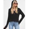 imageANRABESS Hoodies for Women Long Sleeve Shirts Ribbed Knit Loose Fit Pullover Sweatshirts 2025 Fall Casual Hooded Sweater TopBlack