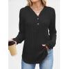 imageANRABESS Hoodies for Women Long Sleeve Shirts Ribbed Knit Loose Fit Pullover Sweatshirts 2025 Fall Casual Hooded Sweater TopBlack