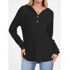 imageANRABESS Hoodies for Women Long Sleeve Shirts Ribbed Knit Loose Fit Pullover Sweatshirts 2025 Fall Casual Hooded Sweater TopBlack