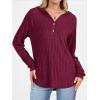 imageANRABESS Hoodies for Women Long Sleeve Shirts Ribbed Knit Loose Fit Pullover Sweatshirts 2025 Fall Casual Hooded Sweater TopBurgundy