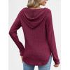 imageANRABESS Hoodies for Women Long Sleeve Shirts Ribbed Knit Loose Fit Pullover Sweatshirts 2025 Fall Casual Hooded Sweater TopBurgundy