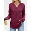imageANRABESS Hoodies for Women Long Sleeve Shirts Ribbed Knit Loose Fit Pullover Sweatshirts 2025 Fall Casual Hooded Sweater TopBurgundy