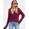imageANRABESS Hoodies for Women Long Sleeve Shirts Ribbed Knit Loose Fit Pullover Sweatshirts 2025 Fall Casual Hooded Sweater TopBurgundy