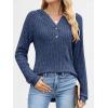 imageANRABESS Hoodies for Women Long Sleeve Shirts Ribbed Knit Loose Fit Pullover Sweatshirts 2025 Fall Casual Hooded Sweater TopDark Blue