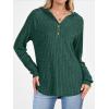 imageANRABESS Hoodies for Women Long Sleeve Shirts Ribbed Knit Loose Fit Pullover Sweatshirts 2025 Fall Casual Hooded Sweater TopGreen