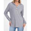 imageANRABESS Hoodies for Women Long Sleeve Shirts Ribbed Knit Loose Fit Pullover Sweatshirts 2025 Fall Casual Hooded Sweater TopGrey