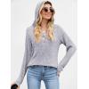 imageANRABESS Hoodies for Women Long Sleeve Shirts Ribbed Knit Loose Fit Pullover Sweatshirts 2025 Fall Casual Hooded Sweater TopGrey