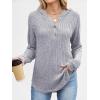 imageANRABESS Hoodies for Women Long Sleeve Shirts Ribbed Knit Loose Fit Pullover Sweatshirts 2025 Fall Casual Hooded Sweater TopGrey