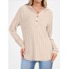 imageANRABESS Hoodies for Women Long Sleeve Shirts Ribbed Knit Loose Fit Pullover Sweatshirts 2025 Fall Casual Hooded Sweater TopLight Khaki