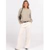 imageANRABESS Oversized Sweaters for Women Casual Crewneck Knit Lightweight Chest Pocket Pullover Top 2025 Fall Travel OutfitsAlmond