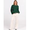 imageANRABESS Oversized Sweaters for Women Casual Crewneck Knit Lightweight Chest Pocket Pullover Top 2025 Fall Travel OutfitsForest Green
