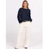 imageANRABESS Oversized Sweaters for Women Casual Crewneck Knit Lightweight Chest Pocket Pullover Top 2025 Fall Travel OutfitsNavy Blue
