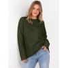 imageANRABESS Sweaters for Women 2025 Fall Long Sleeve Casual Loose Fit Knitted High Low Hem Basic Pullover Sweater TopsArmy Green