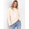 imageANRABESS Sweaters for Women 2025 Fall Long Sleeve Casual Loose Fit Knitted High Low Hem Basic Pullover Sweater TopsLight Apricot