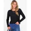 imageANRABESS Sweaters for Women Long Sleeve Crewneck Fitted Business Casual Pullover Tops 2025 Fall Outfits with Button CuffBlack
