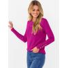 imageANRABESS Sweaters for Women Long Sleeve Crewneck Fitted Business Casual Pullover Tops 2025 Fall Outfits with Button CuffBright Plum Red