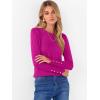 imageANRABESS Sweaters for Women Long Sleeve Crewneck Fitted Business Casual Pullover Tops 2025 Fall Outfits with Button CuffBright Plum Red