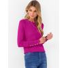 imageANRABESS Sweaters for Women Long Sleeve Crewneck Fitted Business Casual Pullover Tops 2025 Fall Outfits with Button CuffBright Plum Red