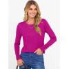 imageANRABESS Sweaters for Women Long Sleeve Crewneck Fitted Business Casual Pullover Tops 2025 Fall Outfits with Button CuffBright Plum Red