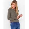 imageANRABESS Sweaters for Women Long Sleeve Crewneck Fitted Business Casual Pullover Tops 2025 Fall Outfits with Button CuffCamel