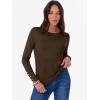 imageANRABESS Sweaters for Women Long Sleeve Crewneck Fitted Business Casual Pullover Tops 2025 Fall Outfits with Button CuffCoffee
