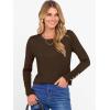 imageANRABESS Sweaters for Women Long Sleeve Crewneck Fitted Business Casual Pullover Tops 2025 Fall Outfits with Button CuffCoffee
